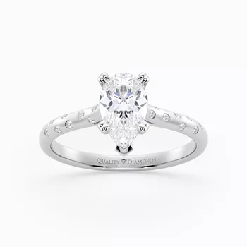 Diamond Set Pear Ettore Diamond Ring in Platinum 950