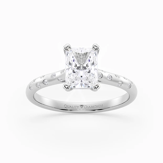 Diamond Set Radiant Ettore Diamond Ring in Palladium 950