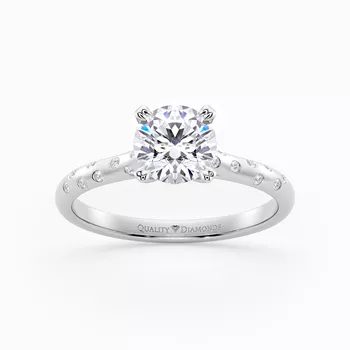Diamond Set Round Brilliant Ettore Diamond Ring in Platinum 950