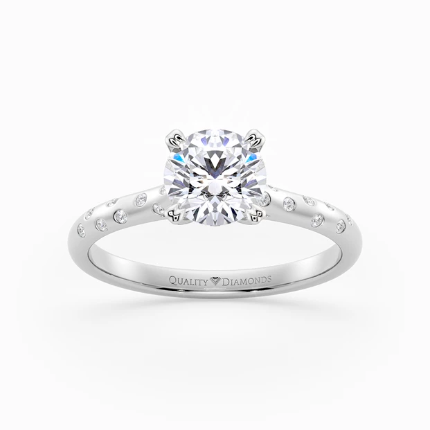 Diamond Set Round Brilliant Ettore Diamond Ring in Palladium 950