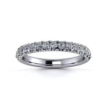 18K White Gold 2.5mm Half Micro Diamond Set Ring