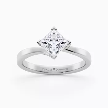 Princess Cura Diamond Ring in Platinum