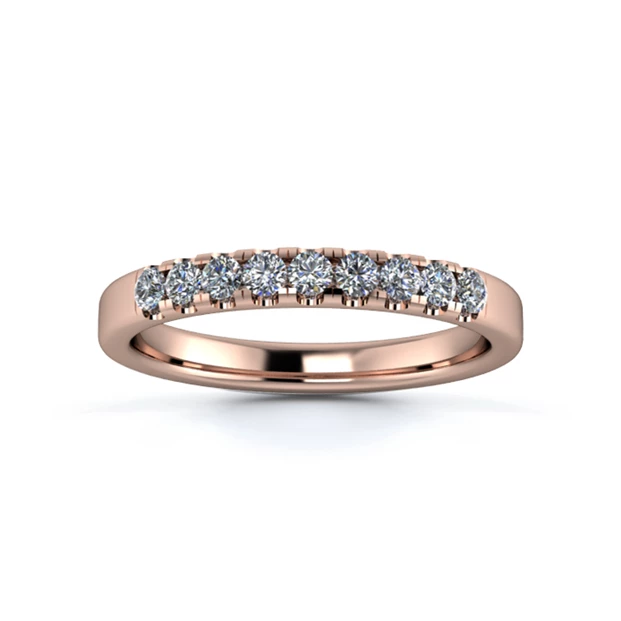 18K Rose Gold 2.5mm Quarter Micro Diamond Set Ring