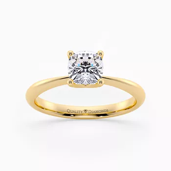 Cushion Amorette Diamond Ring in 9K Yellow Gold