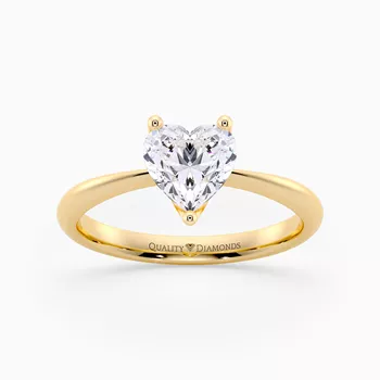 Heart Amorette Diamond Ring in 9K Yellow Gold