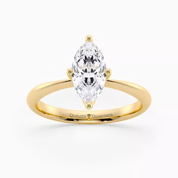 Marquise Amorette Diamond Ring in 9K Yellow Gold