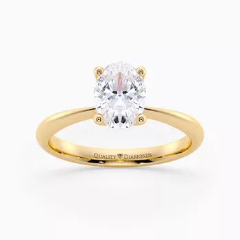 Oval Amorette Diamond Ring in 9K Yellow Gold