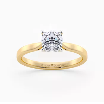 Cushion Clara Diamond Ring in 9K Yellow Gold