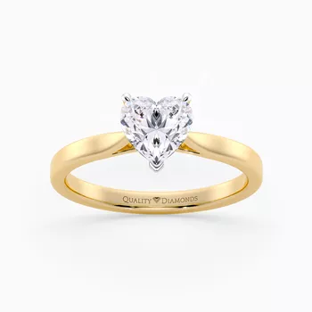 Heart Clara Diamond Ring in 9K Yellow Gold
