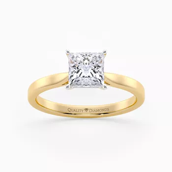 Princess Clara Diamond Ring in 9K Yellow Gold