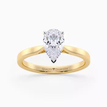 Pear Clara Diamond Ring in 9K Yellow Gold