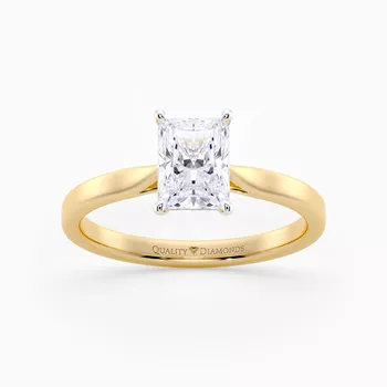 Radiant Clara Diamond Ring in 9K Yellow Gold