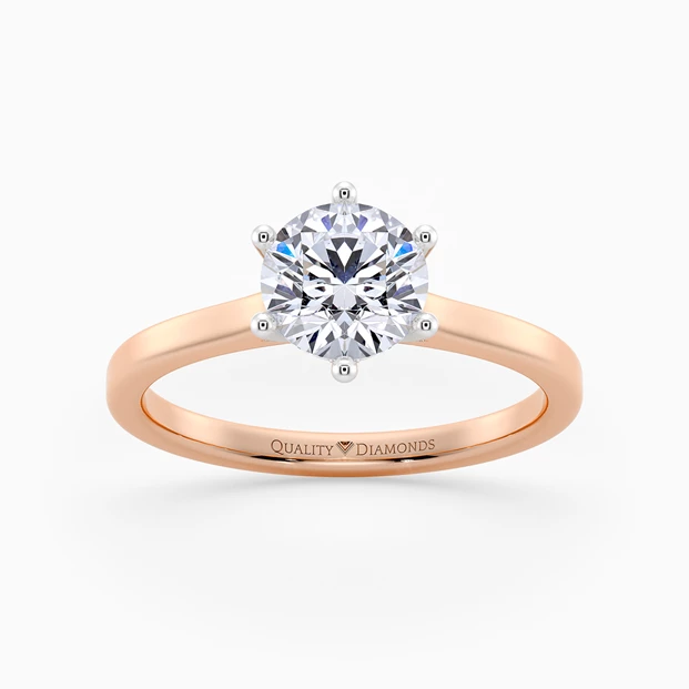 Round Brilliant Felicita Diamond Ring in 9K Rose Gold