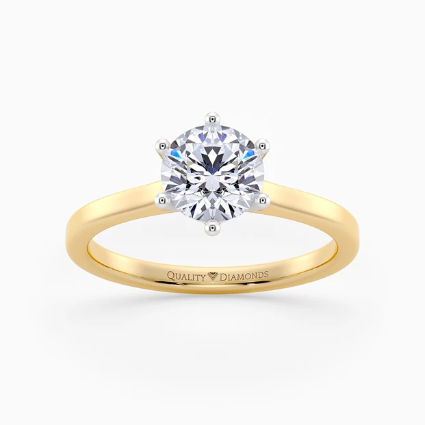 Round Brilliant Felicita Diamond Ring in 18K Yellow Gold