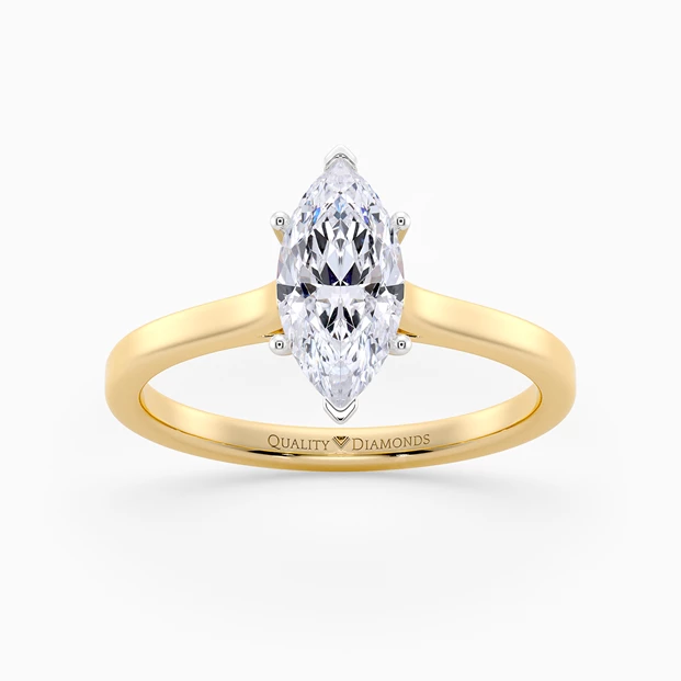 Marquise Felicita Diamond Ring in 18K Yellow Gold