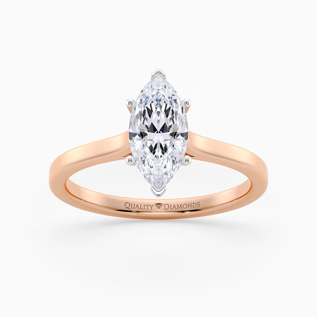 Marquise Felicita Diamond Ring in 9K Rose Gold