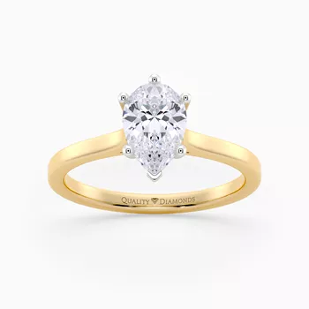 Pear Felicita Diamond Ring in 9K Yellow Gold
