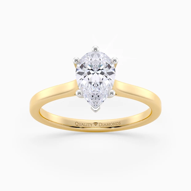 Pear Felicita Diamond Ring in 18K Yellow Gold