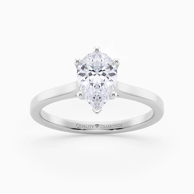 Pear Felicita Diamond Ring in Platinum