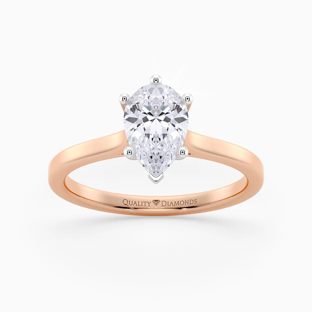 Pear Felicita Diamond Ring in 18K Rose Gold