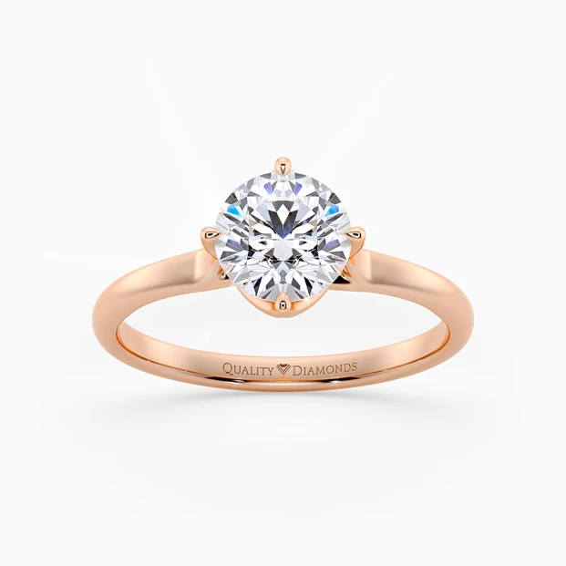 Round Brilliant Promessa Diamond Ring in 18K Rose Gold