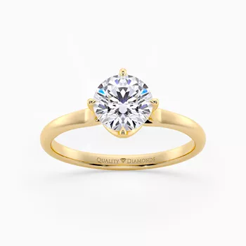 Round Brilliant Promessa Diamond Ring in 18K Yellow Gold