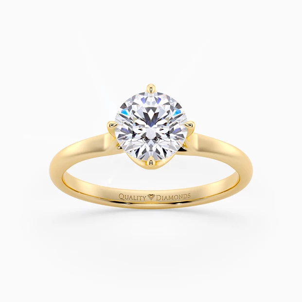 Round Brilliant Promessa Diamond Ring in 9K Yellow Gold