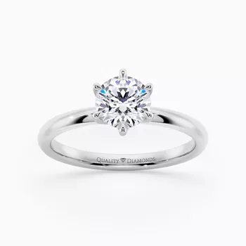 Six Claw Round Brilliant Abbraccio Diamond Ring in Platinum