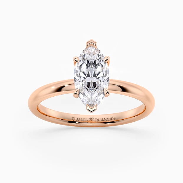 Marquise Six Claw Abbraccio Diamond Ring in 18K Rose Gold