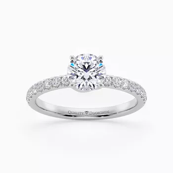 Diamond Set Round Brilliant Abbraccio Diamond Ring in Platinum