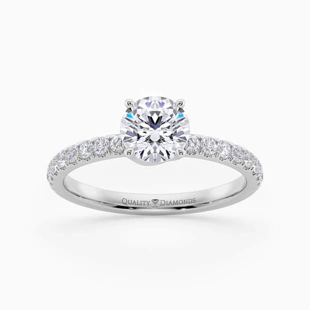 Diamond Set Round Brilliant Abbraccio Diamond Ring in Platinum