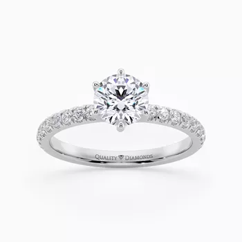 Diamond Set Six Claw Round Brilliant Abbraccio Diamond Ring in Platinum