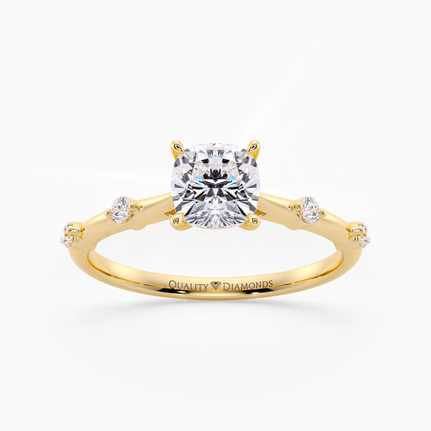 Diamond Set Cushion Carys Diamond Ring in 9K Yellow Gold