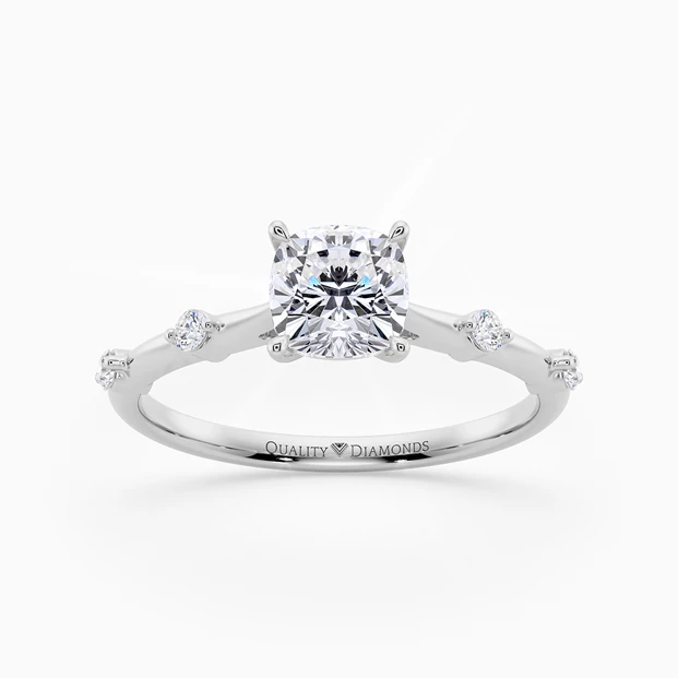 Diamond Set Cushion Carys Diamond Ring in 9K White Gold