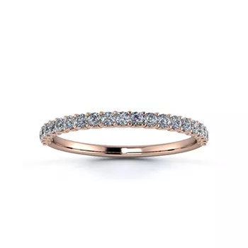 18K Rose Gold 1.5mm Half U Collet Diamond Set Ring