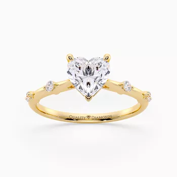Diamond Set Heart Carys Diamond Ring in 9K Yellow Gold