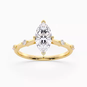 Diamond Set Marquise Carys Diamond Ring in 9K Yellow Gold