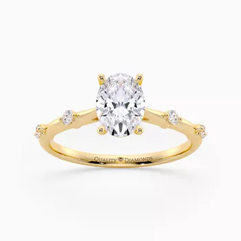Diamond Set Oval Carys Diamond Ring in 9K Yellow Gold