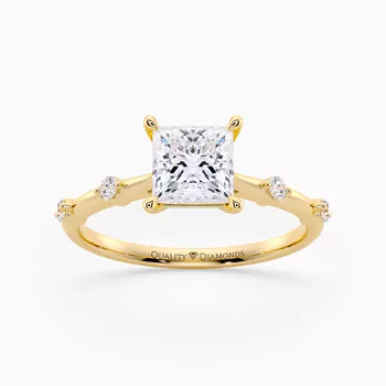 Diamond Set Princess Carys Diamond Ring in 9K Yellow Gold