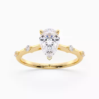 Diamond Set Pear Carys Diamond Ring in 9K Yellow Gold