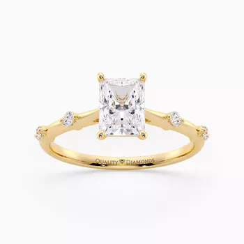 Diamond Set Radiant Carys Diamond Ring in 9K Yellow Gold