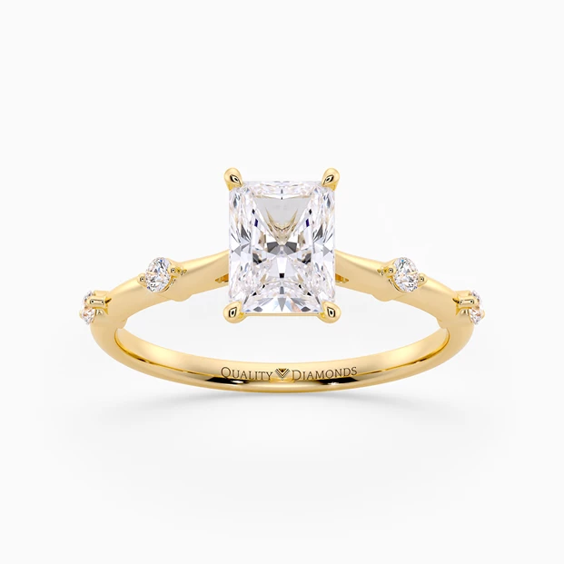 Diamond Set Radiant Carys Diamond Ring in 9K Yellow Gold