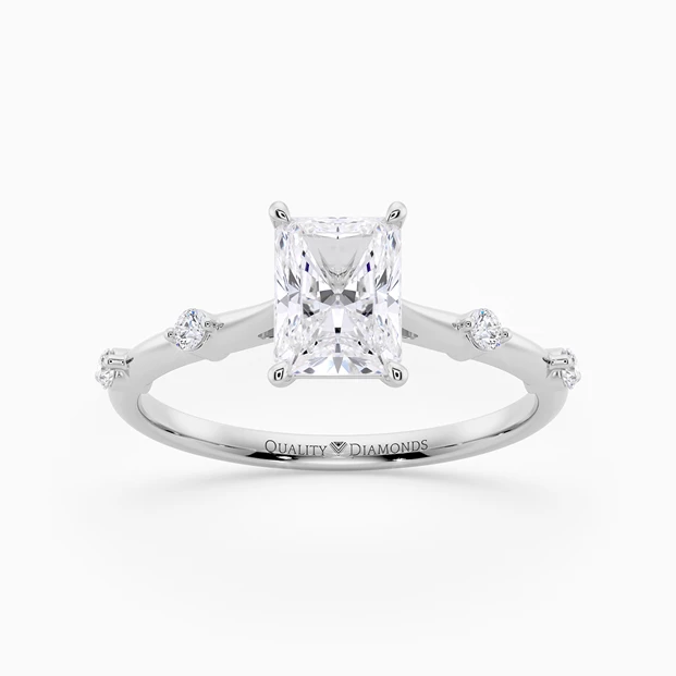 Diamond Set Radiant Carys Diamond Ring in Palladium