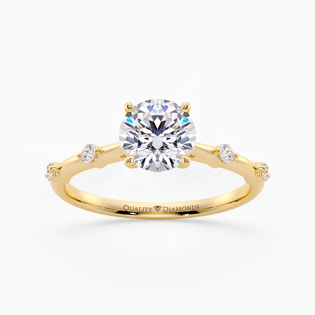 Diamond Set Round Brilliant Carys Diamond Ring in 18K Yellow Gold