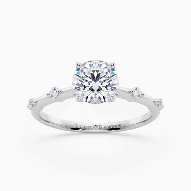 Diamond Set Round Brilliant Carys Diamond Ring in Platinum
