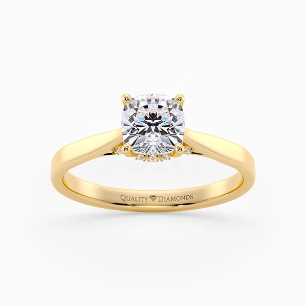 Diamond Set Cushion Clara Diamond Ring in 18K Yellow Gold