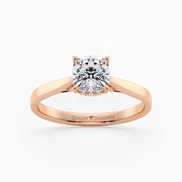 Diamond Set Cushion Clara Diamond Ring in 18K Rose Gold