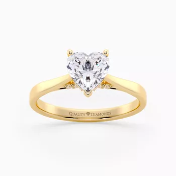 Diamond Set Heart Clara Diamond Ring in 9K Yellow Gold