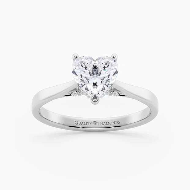 Diamond Set Heart Clara Diamond Ring in Palladium