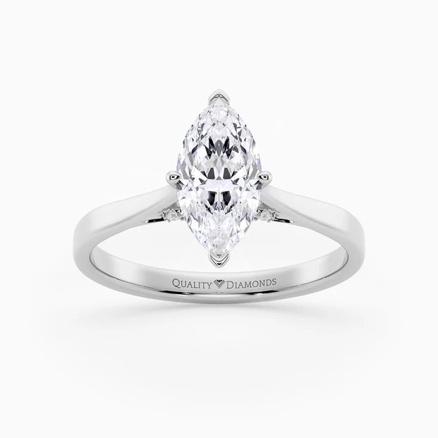 Diamond Set Marquise Clara Diamond Ring in Palladium